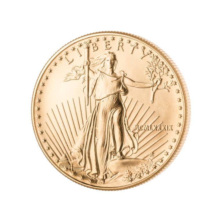 1 Unze American Eagle Goldmünze Rückseite